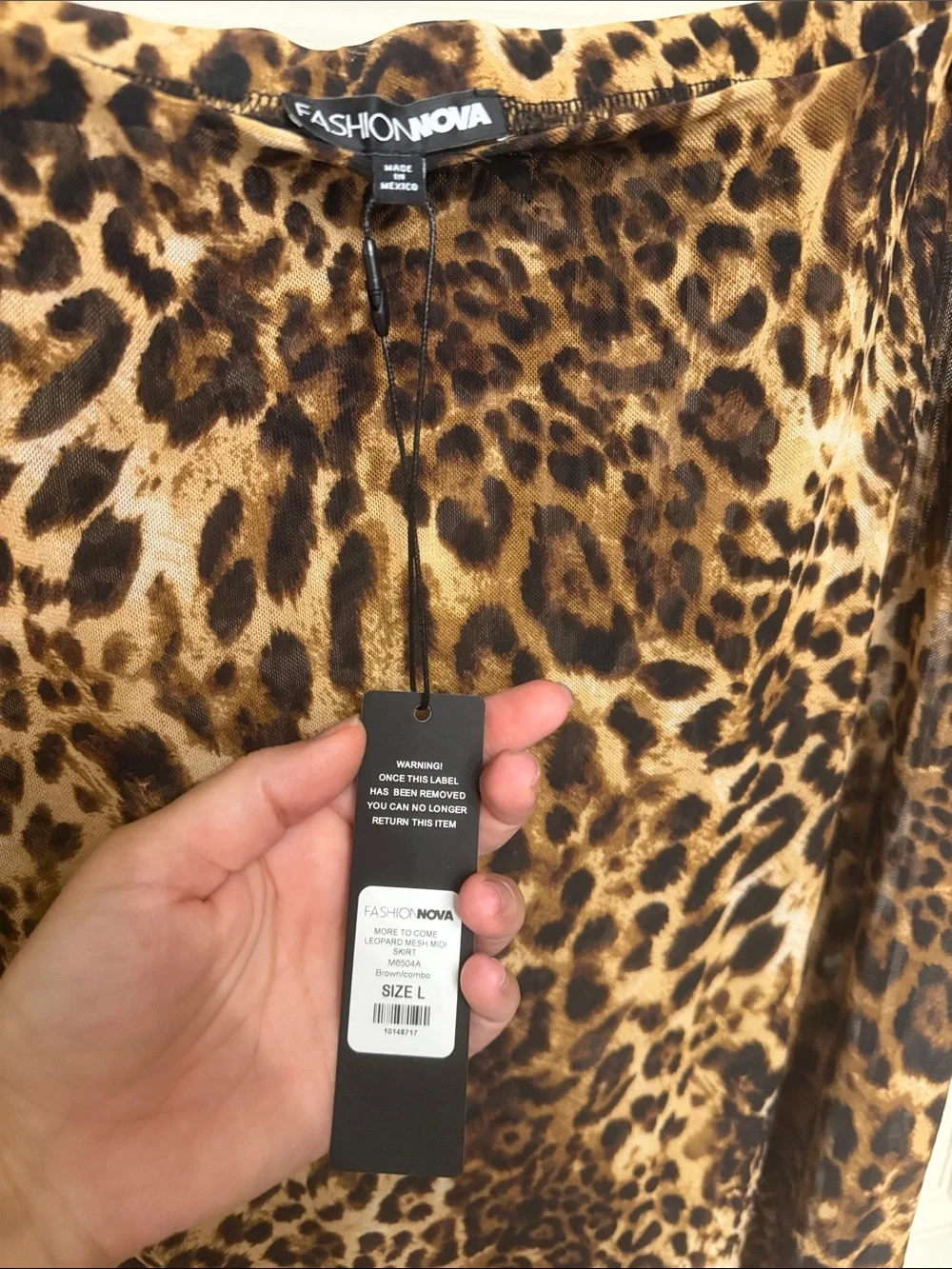 Fashion Nova Leopard-Print Midi mesh Skirt